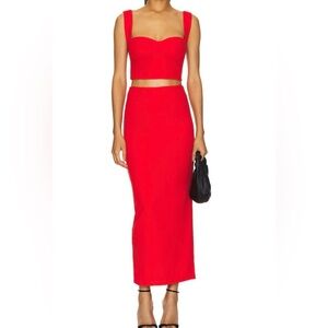 superdown Veneda Skirt Set in Red